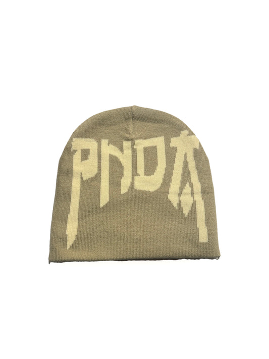 Unisex PNDA Skull Beanie - 2Tone Beige